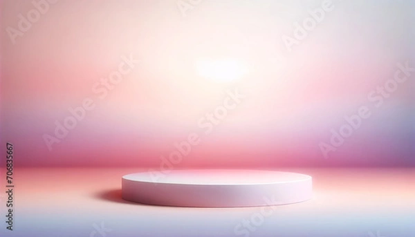 Fototapeta Soft Pink Product Display Platform – Circular Stand with Gradient Background.