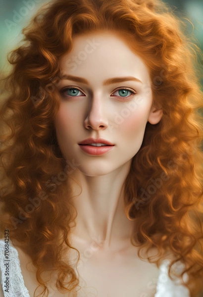 Fototapeta A painting of... Sun-Kissed Smile Unveiling Inner Harmony, Moonlight Draped on Velvet Eyes, Woven Threads of Story in Every Brushstroke, Where Strength Blooms Like a Delicate Rose.