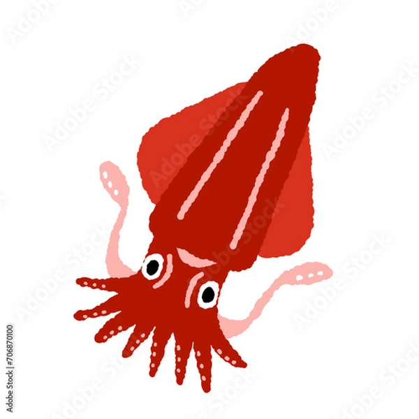 Obraz セーイカ【イカ】の手描きイラスト