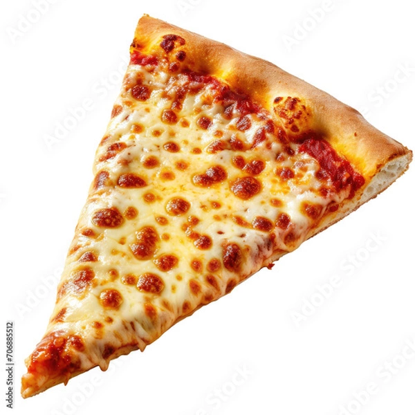 Obraz Cheese pizza slice Isolated on white background