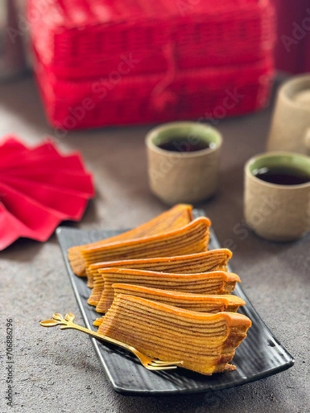 Obraz thousand layer cake or lapis legit in chinese new year concept