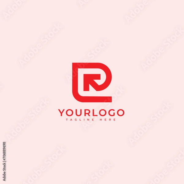 Obraz Initial Letter R Arrow Logo Design  Growth Vector  icon 