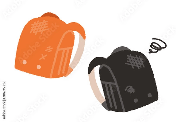 Obraz ボロボロになったランドセルのイラスト素材