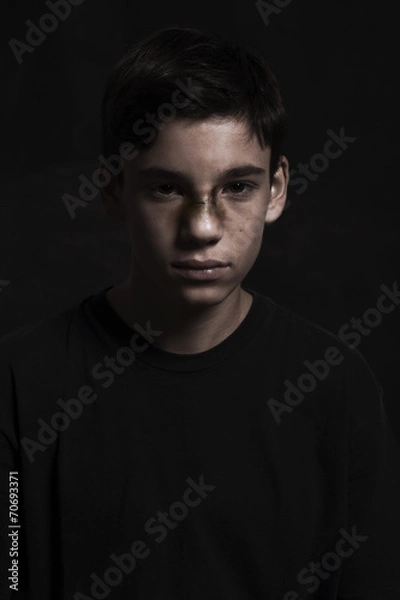 Fototapeta Boy with a punch on his face