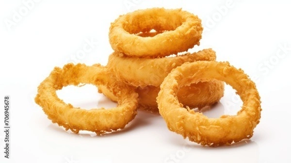 Obraz onion rings on a white background