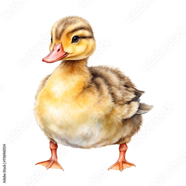 Fototapeta baby duck isolated on white