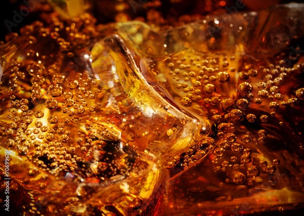 Fototapeta cola with ice close up