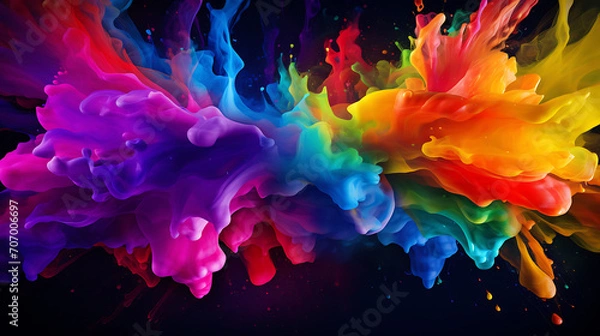 Fototapeta Vibrant Spectrum Splash, Rainbow Color Paint Wallpaper