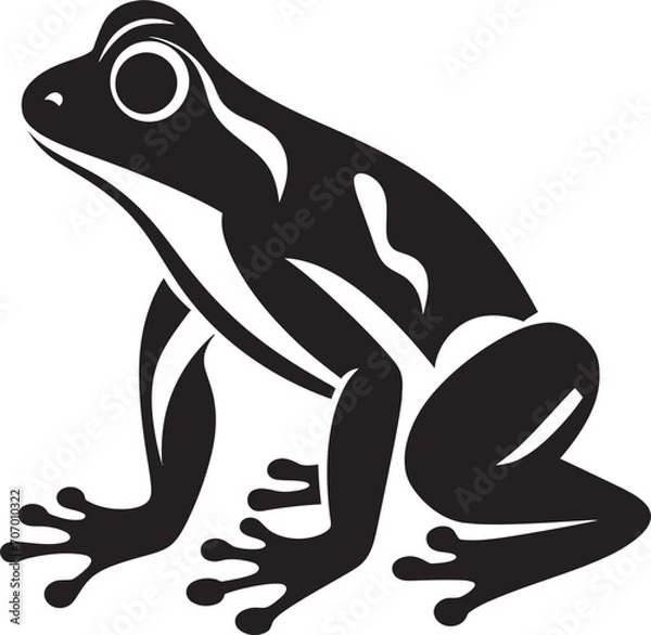 Fototapeta RibbitRush Dynamic Frog Logo ToadTrove Frog Vector Icon