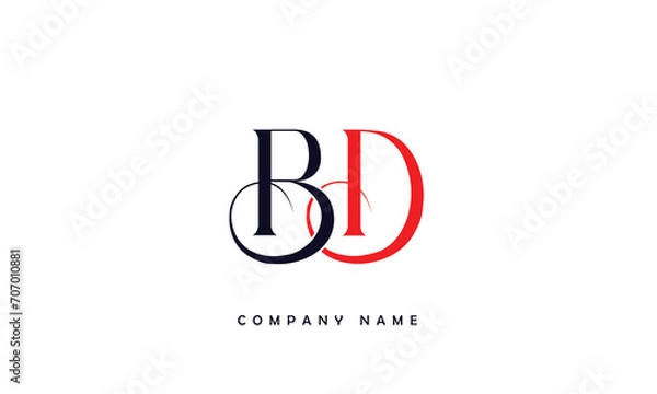 Obraz BD, DB, B, D Abstract Letters Logo Monogram