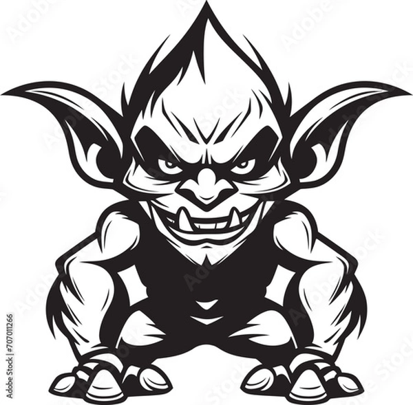 Fototapeta WickedWhimsy Evil Goblin Vector GoblinGrotesque Cartoon Iconic Design