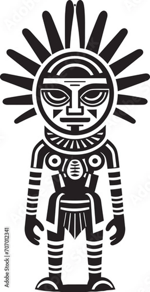 Obraz PrimitivePower Vector Cartoon Icon WildWarrior Tribal Vector Symbol