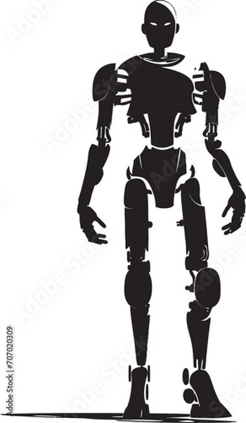Fototapeta TechFrame Humanoid Bot Icon MetalMind Advanced Android Symbol