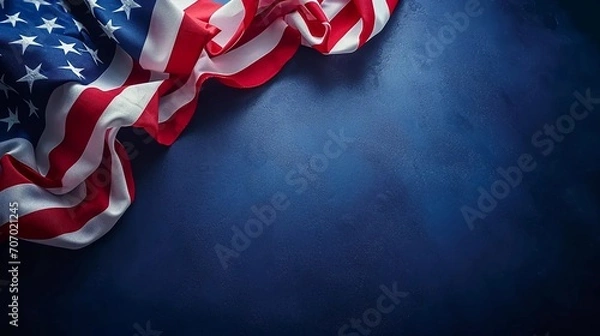 Obraz America flag on blue background, US presidential election