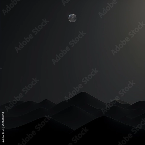 Fototapeta Premium 8K Dark Wallpaper: Elevate your screen with high-quality minimalism. Sleek, sophisticated, and cool vibes for a standout computer background, Generative AI