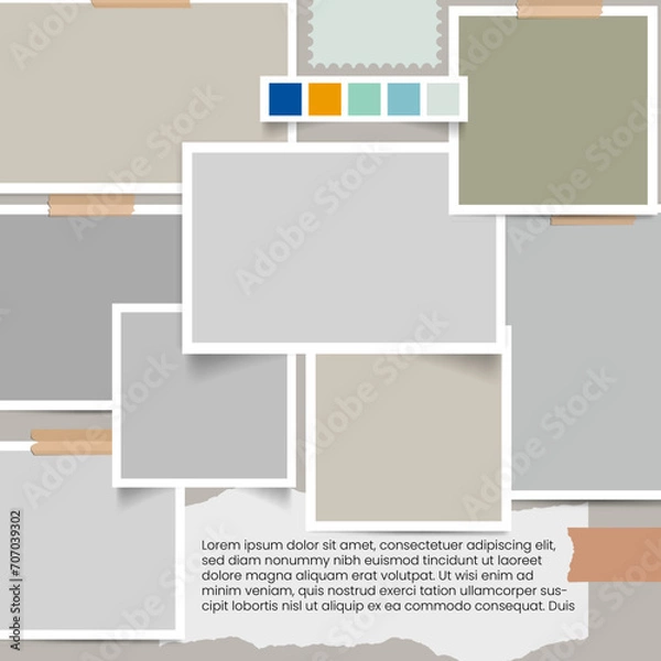 Obraz Seamless collage square shape banner post