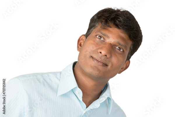 Obraz Optimistic Indian Man - isolated on white