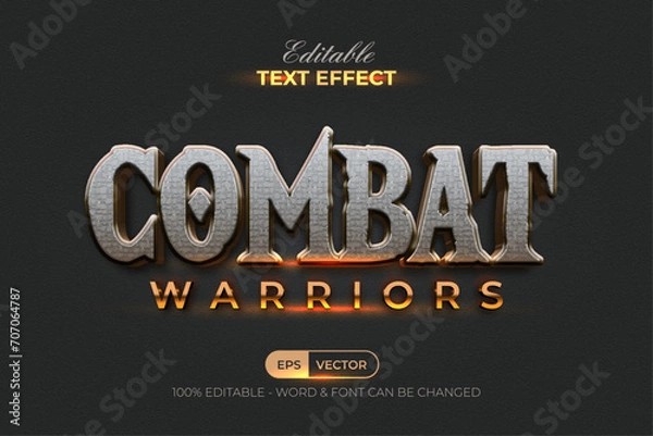 Fototapeta Combat Warriors Text Effect Game Title Style. Editable Text Effect.