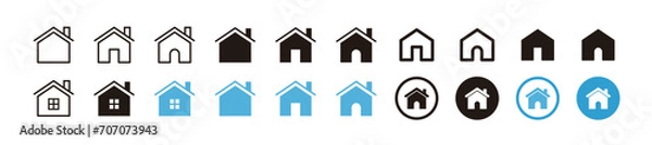 Obraz Simple house or home icon set