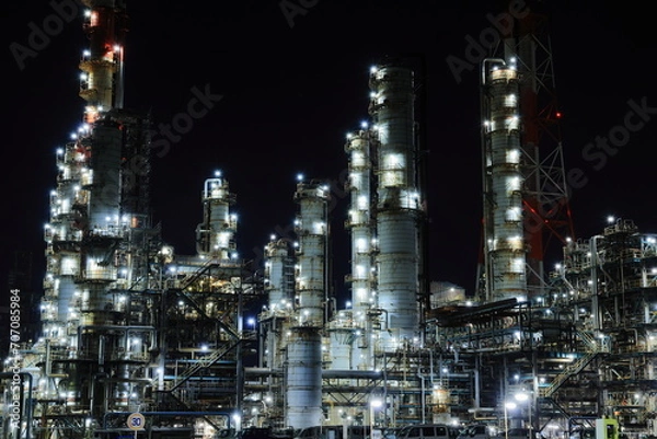 Obraz 工場夜景・鹿島臨海工業地帯