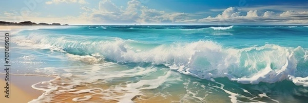 Obraz ocean wave on beach background for web banner