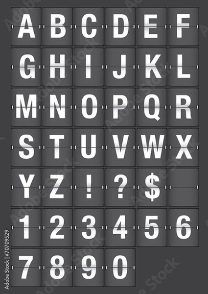 Obraz Airport Flip Board Analog Fonts