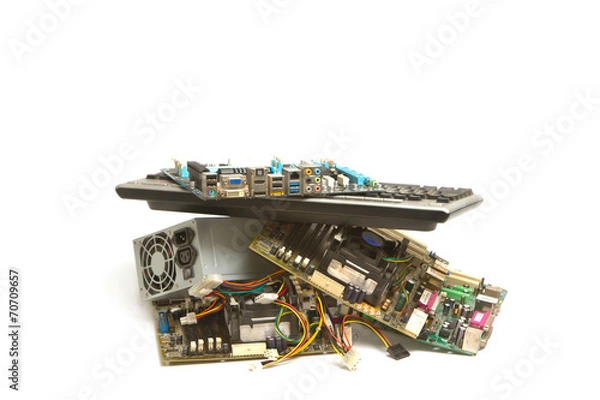 Obraz Electronic and computer parts waste
