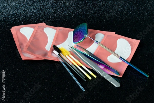 Obraz brushes and tools for eyelash extensions