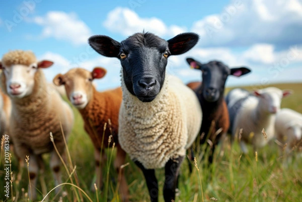 Fototapeta Content Farm Animals Thrive In Open Fields