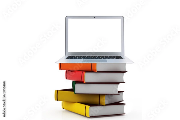 Obraz laptop library book