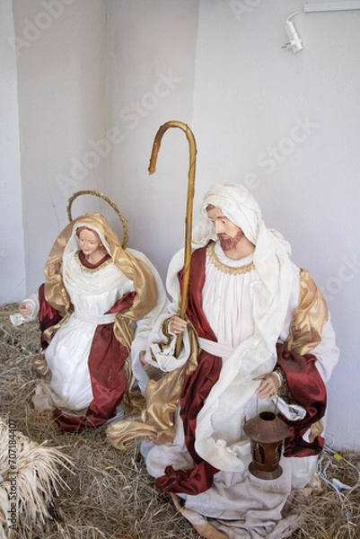 Fototapeta christmas statues of the birth of jesus