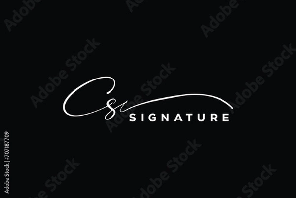 Fototapeta CS initials Handwriting signature logo. CS Hand drawn Calligraphy lettering Vector. CS letter real estate, beauty, photography letter logo design.