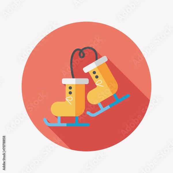 Fototapeta ski boot flat icon with long shadow,eps10