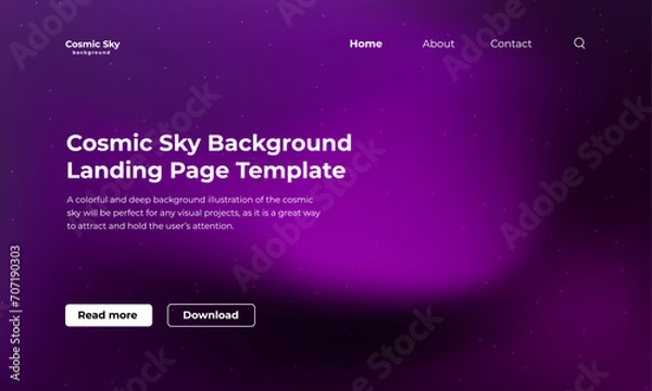 Obraz Cosmic sky with stars background illustration for landing page