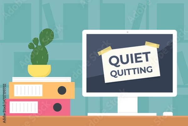 Obraz Quiet quitting concept - vector illustration