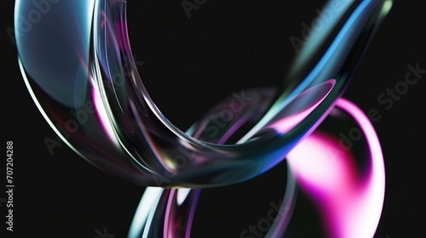 Obraz holographic web3  transparent light wave design background