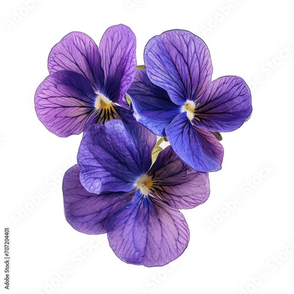 Fototapeta Wild violets isolated on transparent background