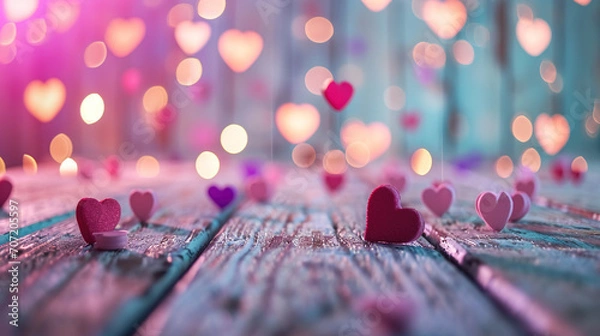 Fototapeta Love in the Air: Valentines Day Backgrounds with Charming Hearts