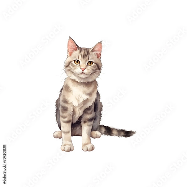 Fototapeta cat on white background