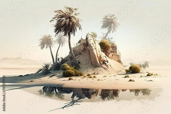 Fototapeta tropical island with palm trees