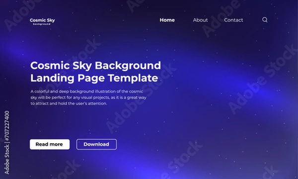 Obraz Cosmic sky background illustration for landing page