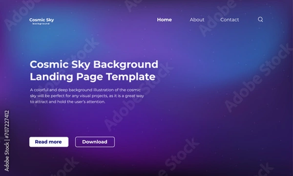 Obraz Cosmic sky with stars background illustration for landing page
