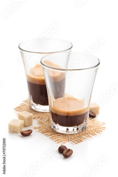 Obraz Ristretto and espresso. Isolated on white background.