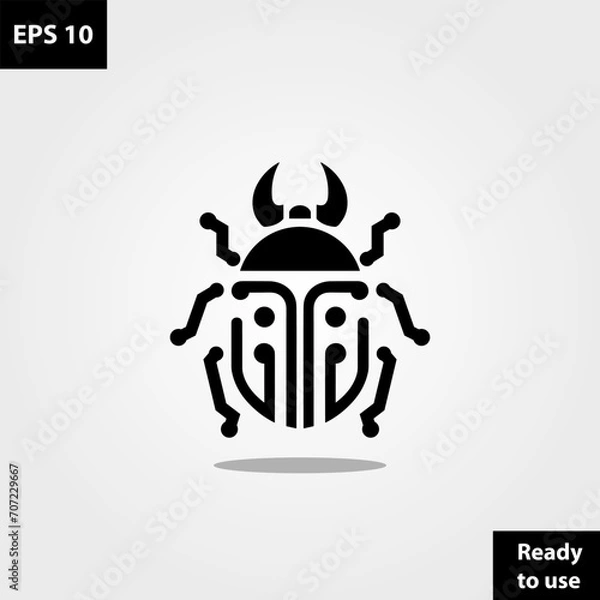 Fototapeta Digital insect bug logo company vector template design ready to use easy for edit