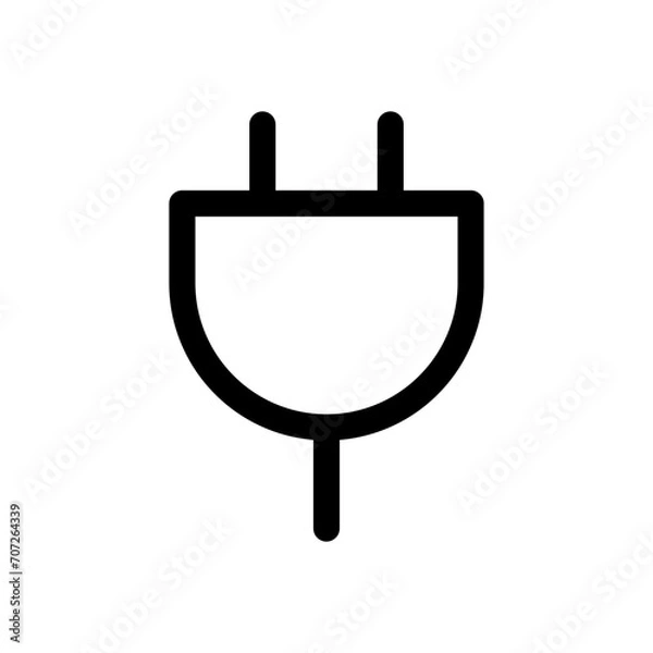 Fototapeta Power Plug Connector Linear Icon Isolated Vector Illustration
