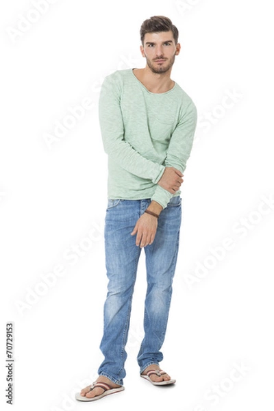 Fototapeta Handsome confident relaxed young man