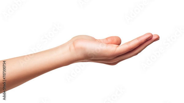 Obraz Empty woman hand holding. Isolated on transparent background. PNG