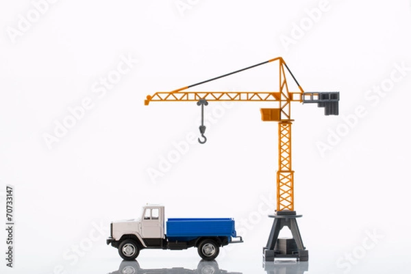 Obraz toy crane and car