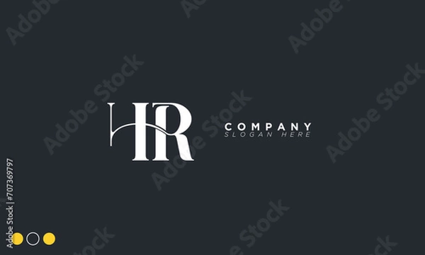 Obraz HR Alphabet letters Initials Monogram logo RH, H and R
