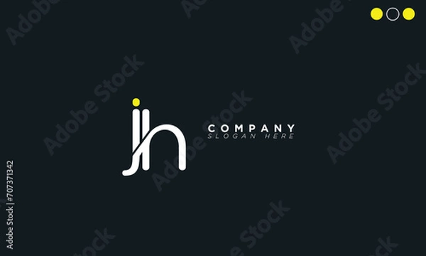 Obraz JH Alphabet letters Initials Monogram logo HJ, J and H